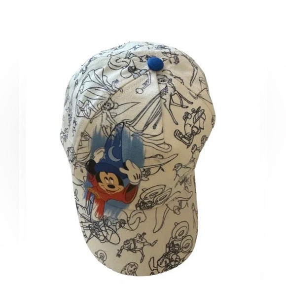 Disney Ink & Paint Sketchbook Sorcerer Mickey Mouse Youth Kids Baseball Cap Hat - Picture 4 of 8